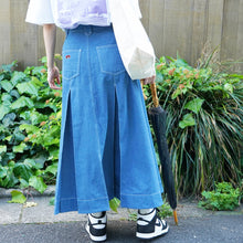 DENIM PLEATED SKIRT
