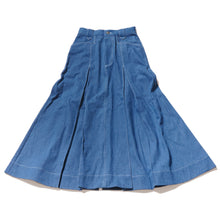 DENIM PLEATED SKIRT