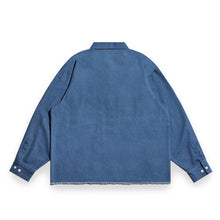 Denim Fringe Half Zip LS