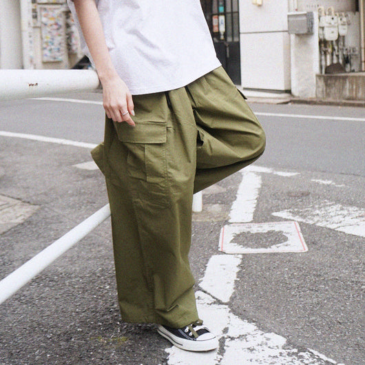 COTTON WIDE CARGO PANTS