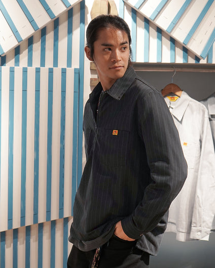 Pinstripe Half Zip Shirt〈Ben Davis 90th Anniv. Capsule collection Curated by POGGY〉