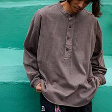 PIGMENT DYE HENLEY-NECK LONG T-SHIRTS