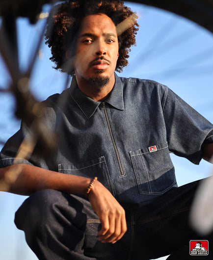 DENIM Half Zip Shirts