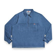 Denim Fringe Half Zip LS