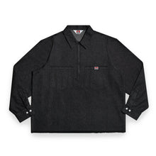Denim Fringe Half Zip LS