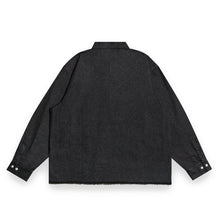 Denim Fringe Half Zip LS
