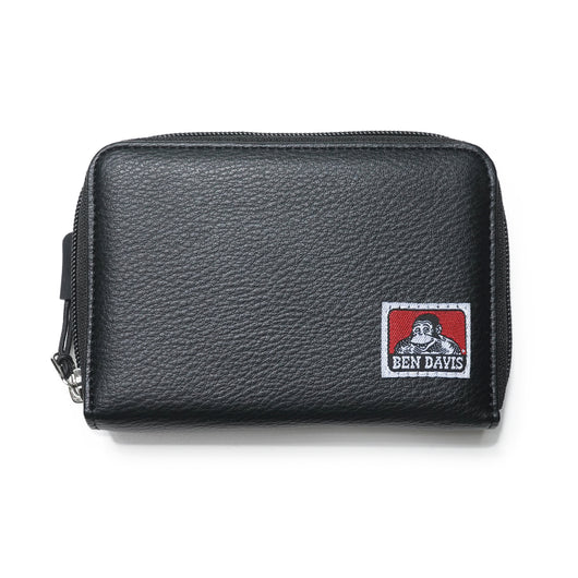 ROUND ZIP WALLET  fake grained leather