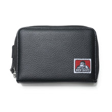 ROUND ZIP WALLET  fake grained leather