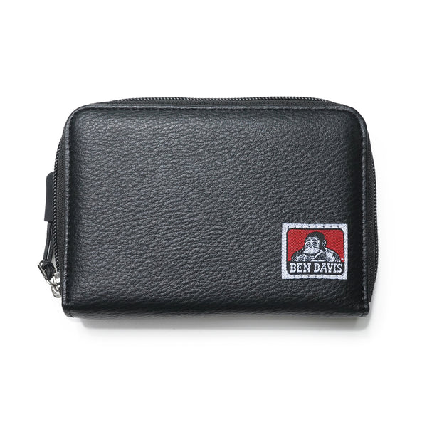 ROUND ZIP WALLET fake grained leather